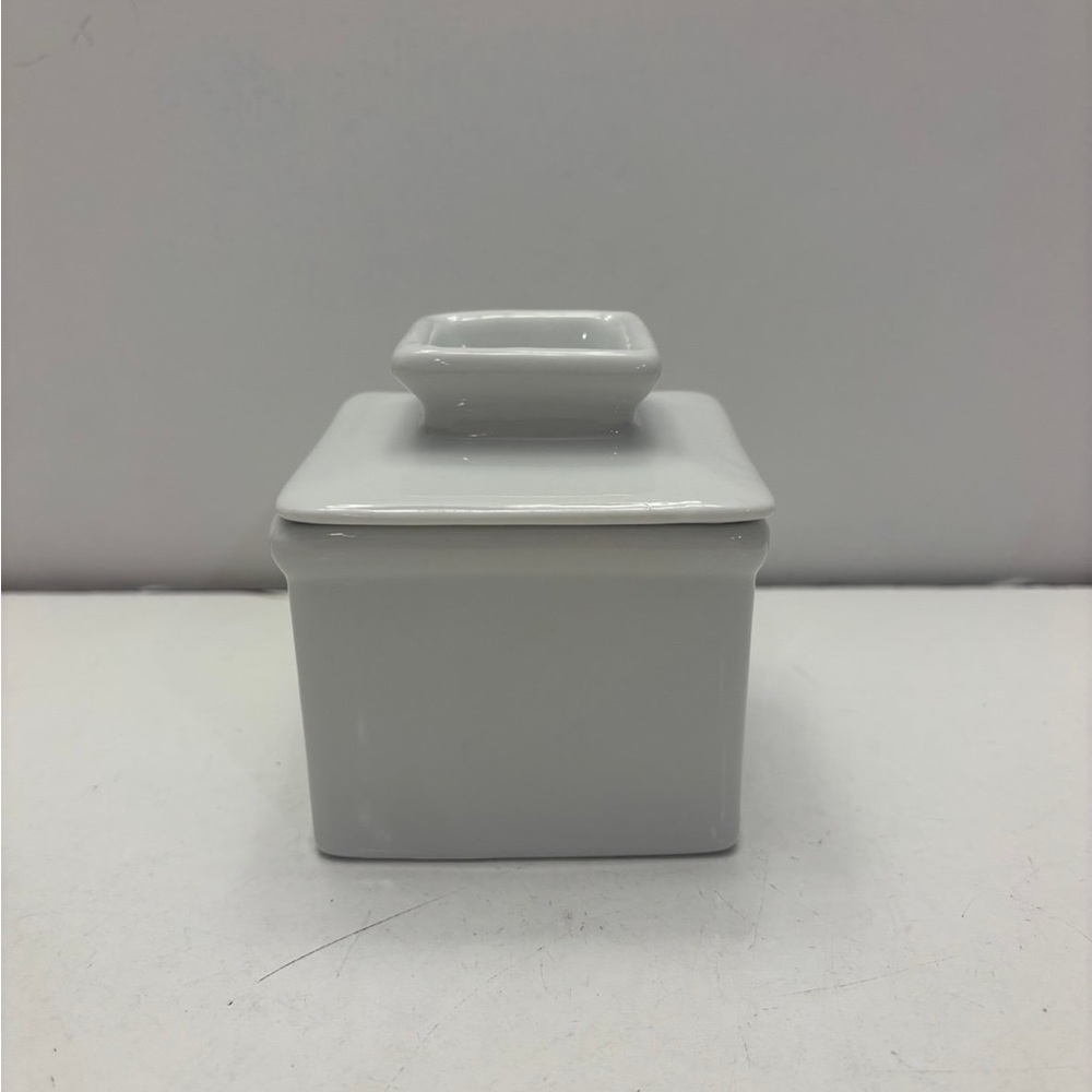 White Ceramic Square Container